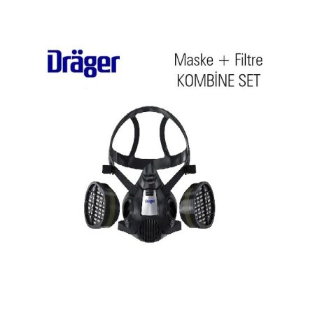 Drager X-Plore 3300 Yarım yüz Maskesi + A2B2 Filtre Dahil Set