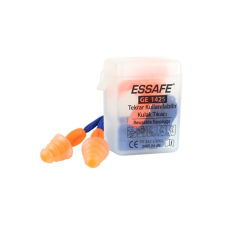 Essafe GE 1425 Çam Tipi Kordonlu ve Kutulu Kulak Tıkacı 34 dB