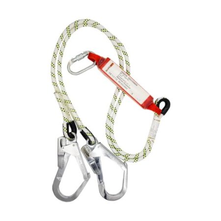 Şok Emicili Çift Bacaklı Kanca Karabinalı Lanyard