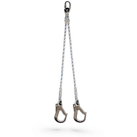 Çift Bacaklı Kanca Karabinalı Lanyard (Şok Emicisiz)