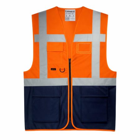 Uniwest® UW-212 Yönetici Yeleği Turuncu/Lacivert