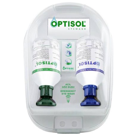 OPTİSOL Göz Duşu Duvar Panosu Kimyasal + Toz 2x500ml