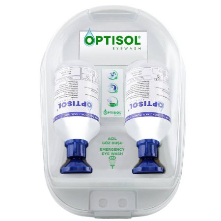 OPTİSOL Göz Duşu Duvar Panosu Kimyasal 2x500ml Steril Fosfat 4.9%